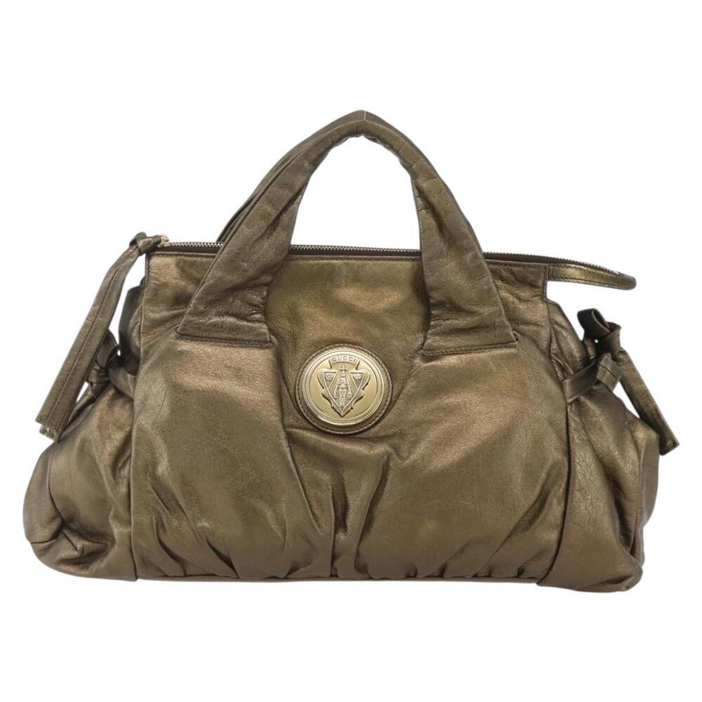 GUCCI Histeria Hand Bag Leather Gold Tone 197020 Auth kk589 - Picture 13 of 16